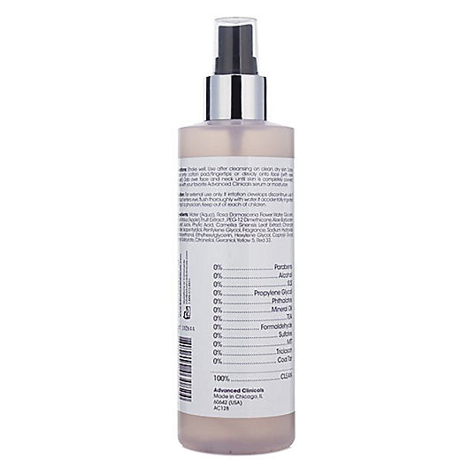 Advanced Clinicals® 8 fl. oz. Rosewater Toner