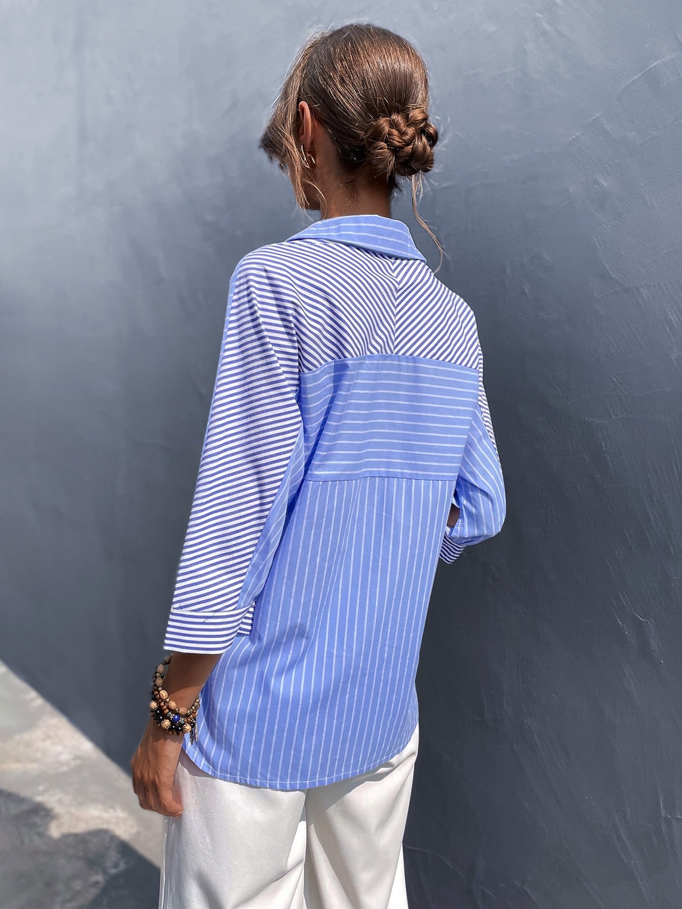 Contrast Striped Blouse