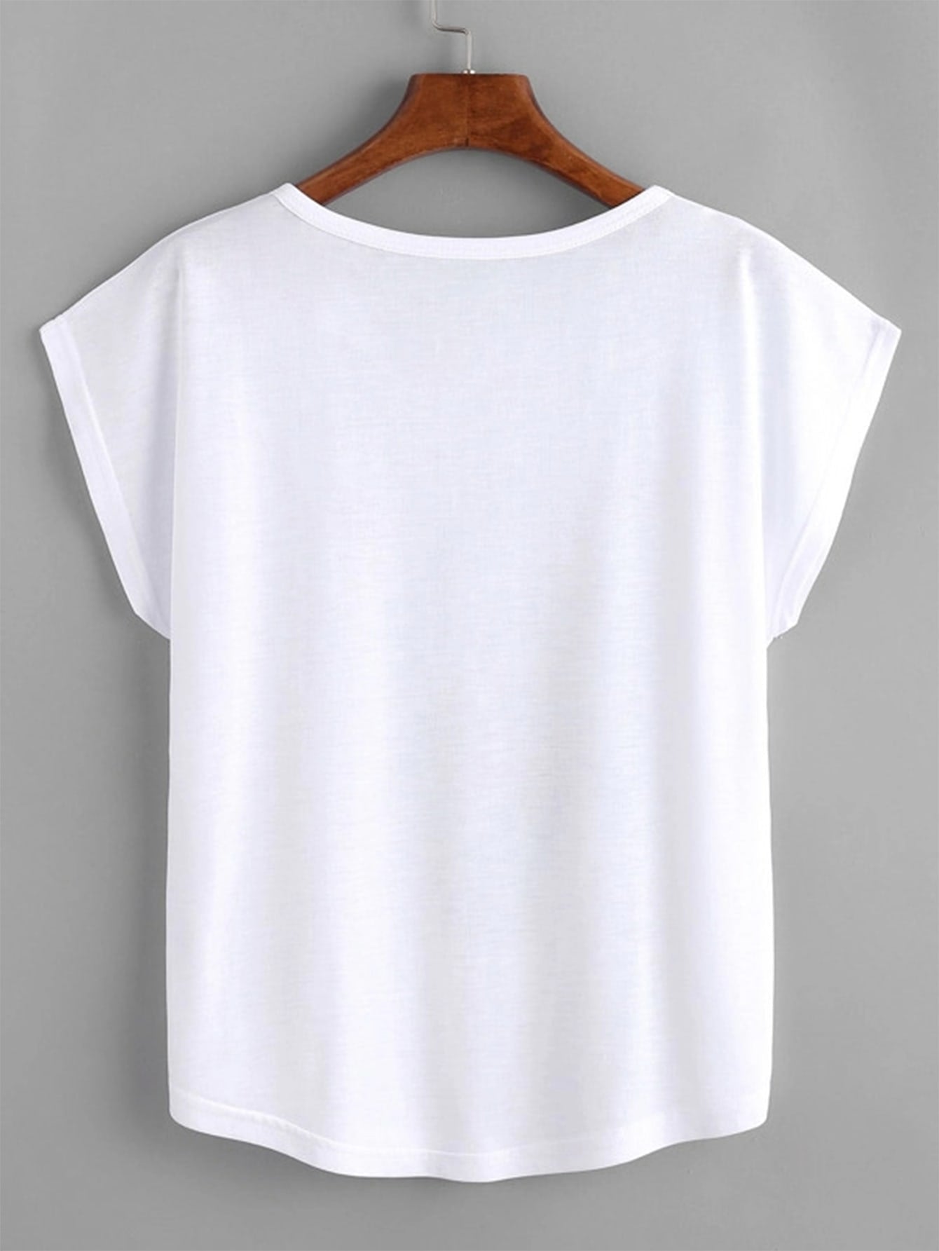 Heart Print Batwing Sleeve Tee