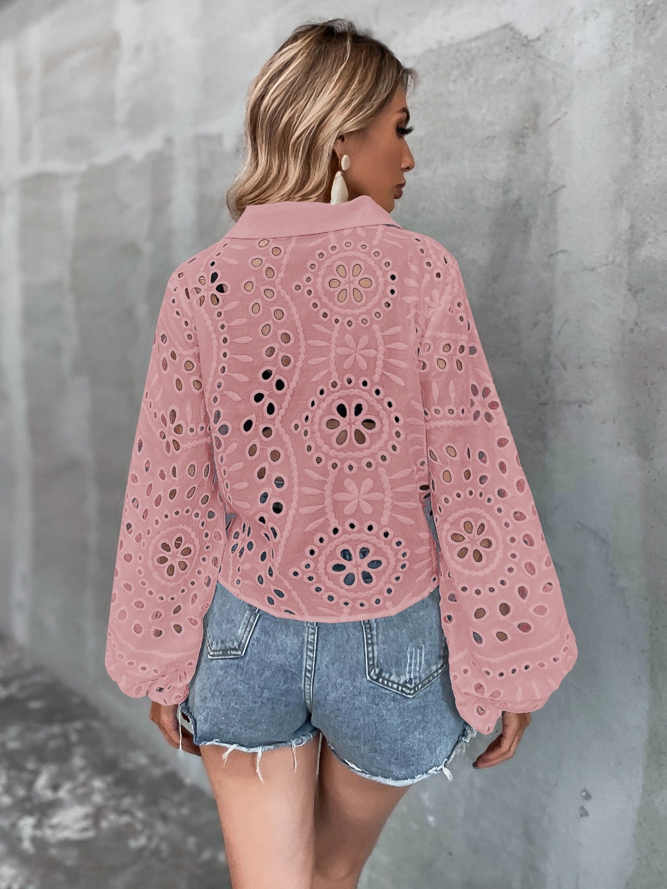 Schiffy Bishop Sleeve Crop Blouse