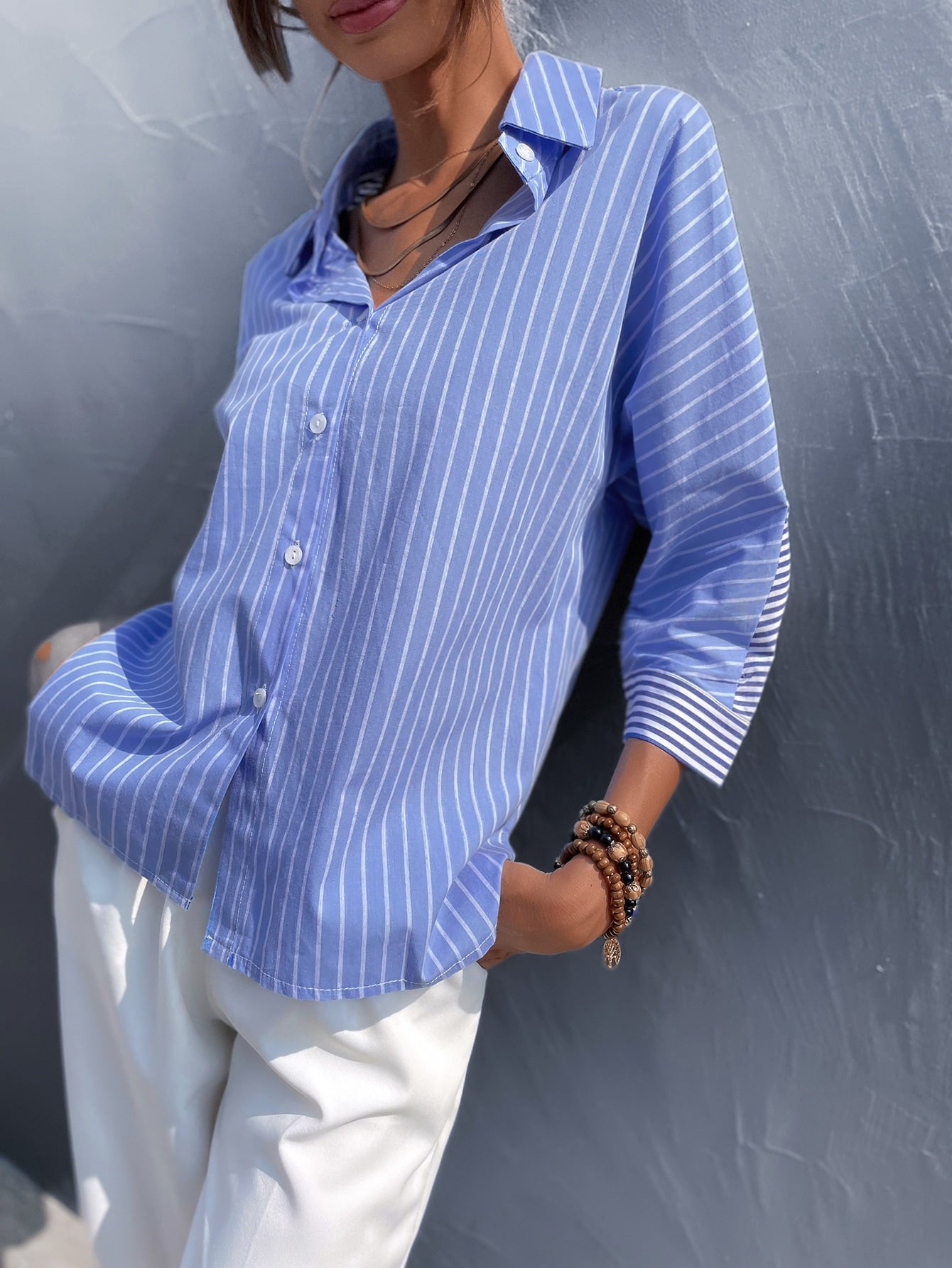 Contrast Striped Blouse