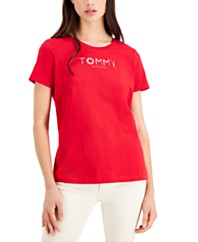 Tommy Hilfiger Crew-Neck Rhinestone-Embellished T-Shirt