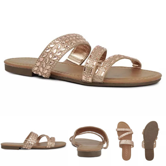 Women's Billie Studded Flat Sandals by Sugar