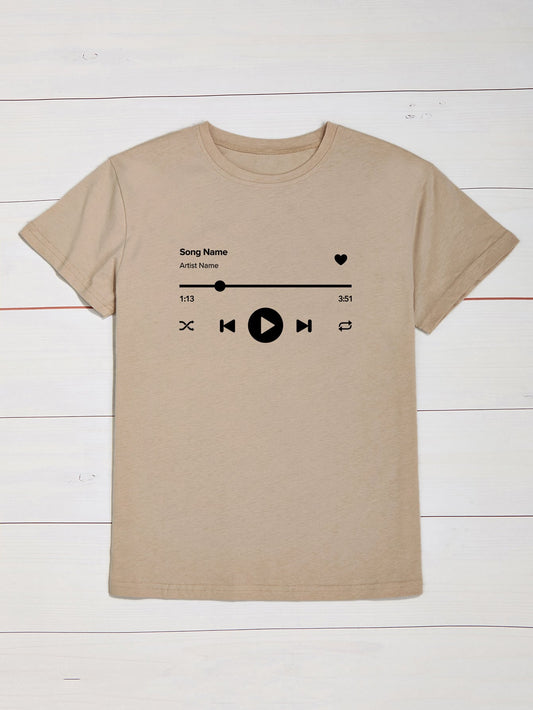 Letter And Graphic Print Tee