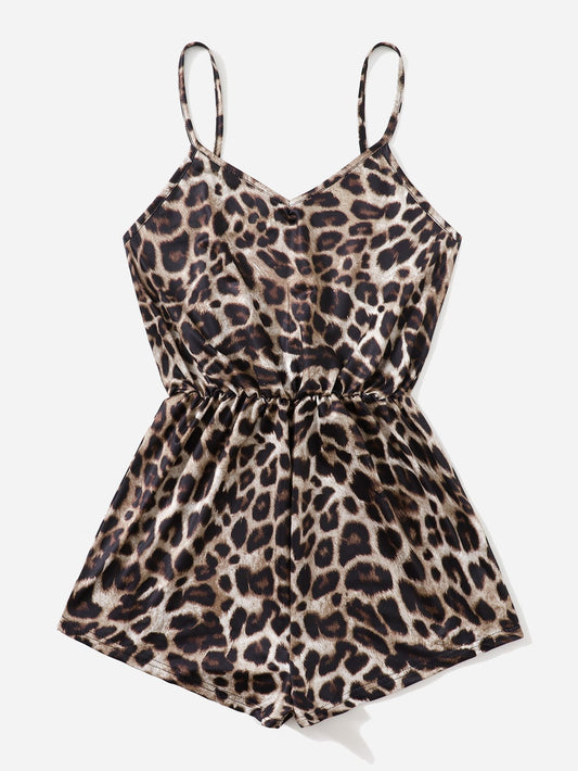 Leopard Slip Night Romper