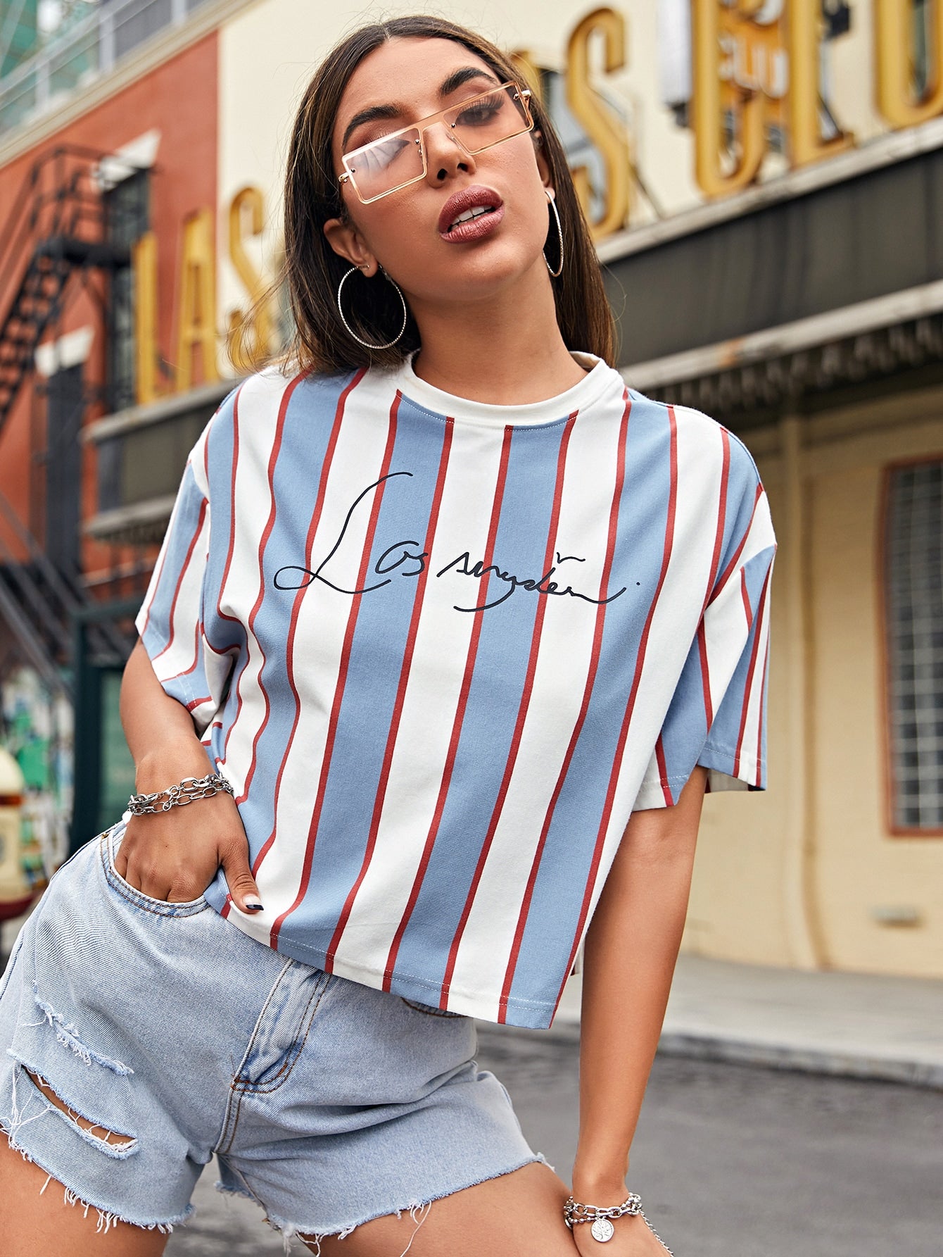 Letter and Striped Top